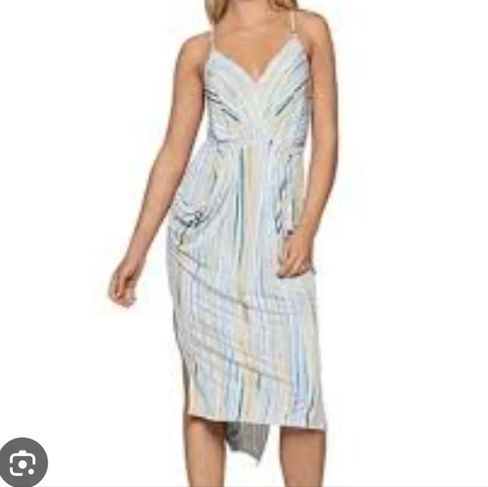 bcbgeneration ♡ striped nveck midi draped pocket dress boho effortless indie
